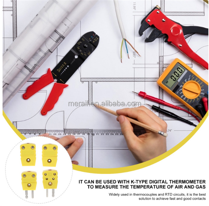 wholesale K Type Thermocouple Male/Female Mini Connectors Plug Thermocouple Temperature Male K Type Sensors