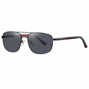 Quality Classic Retro Rectangular Metal Sunglasses Polarized Shatterproof wholesale