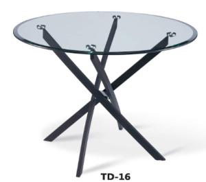 Quality Modern club round dark glass dining furniture table wholesale