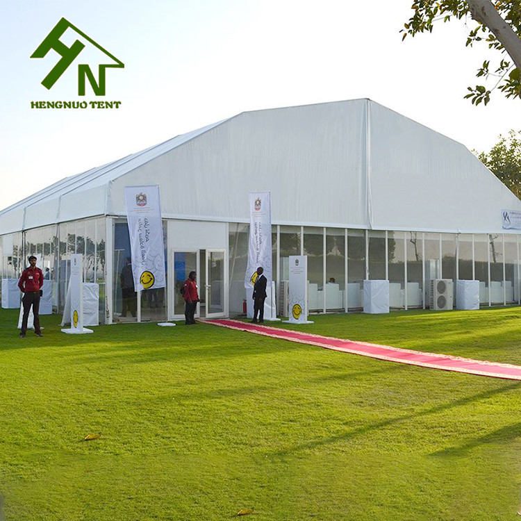 Huge Curved Shape Temporary Glass Marquee Tent PVC 3 To 50m Wide
