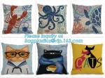 Wholesale Custom Fashion Chinese Style Lucky Cat Digital Printing Linen Throw