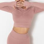 Seamless pure-color Peach tight-fitting T-shirt top fitness exercise yoga