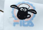 Embossed 2D Sheep Heat Transfer Clothing Labels SGS Approval