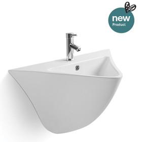 Quality Modern Bathrooms Ceramic Wall Mounted Sink 18 Inches With Easy Clean Glaze wholesale