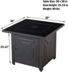 30'' Alloy Steel Outdoor Natural Gas Firepit 50,000 BTU Propane