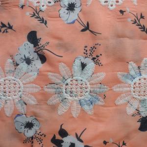 Quality Soft Heavyweight Cotton Fabric Embroidered Garment Weft Tear Resistant wholesale