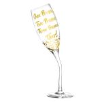 Custom LOGO Luxury Gold Cut Crystal Wedding Glass Gift Curved Stem Champagne