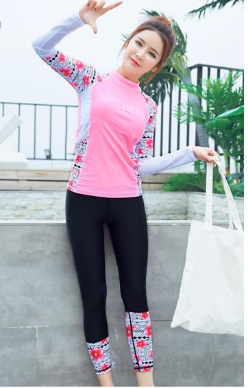 2019 UV Protection Swimming suit for women long sleeve and legs swimwear shorts