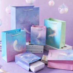 Quality Glossy Lamination Cardboard Shopping Bag 210gsm Paper With Handles wholesale