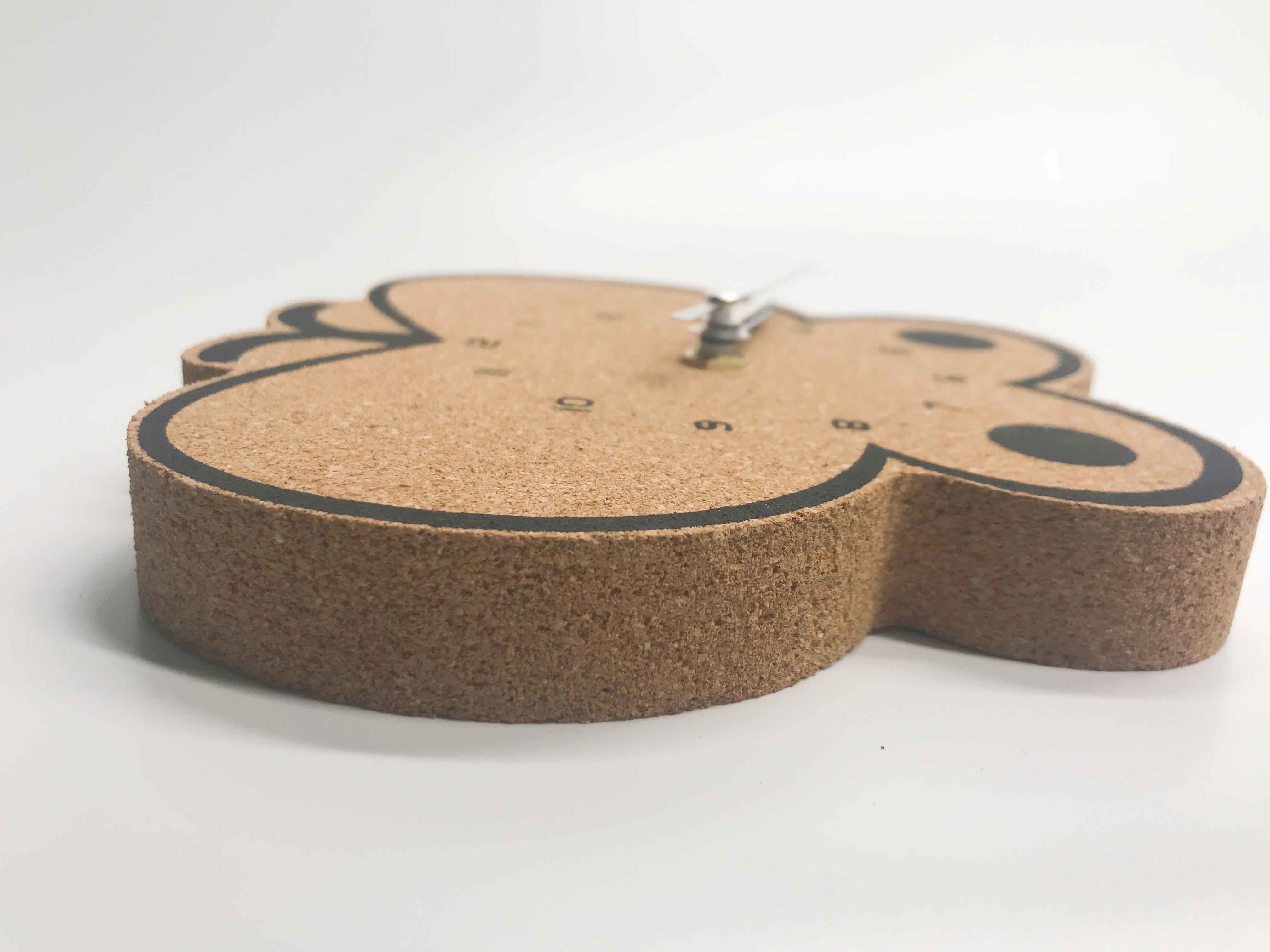 Silent Butterfly Shaped Cork Clock Quartz Movement Battery Operated
