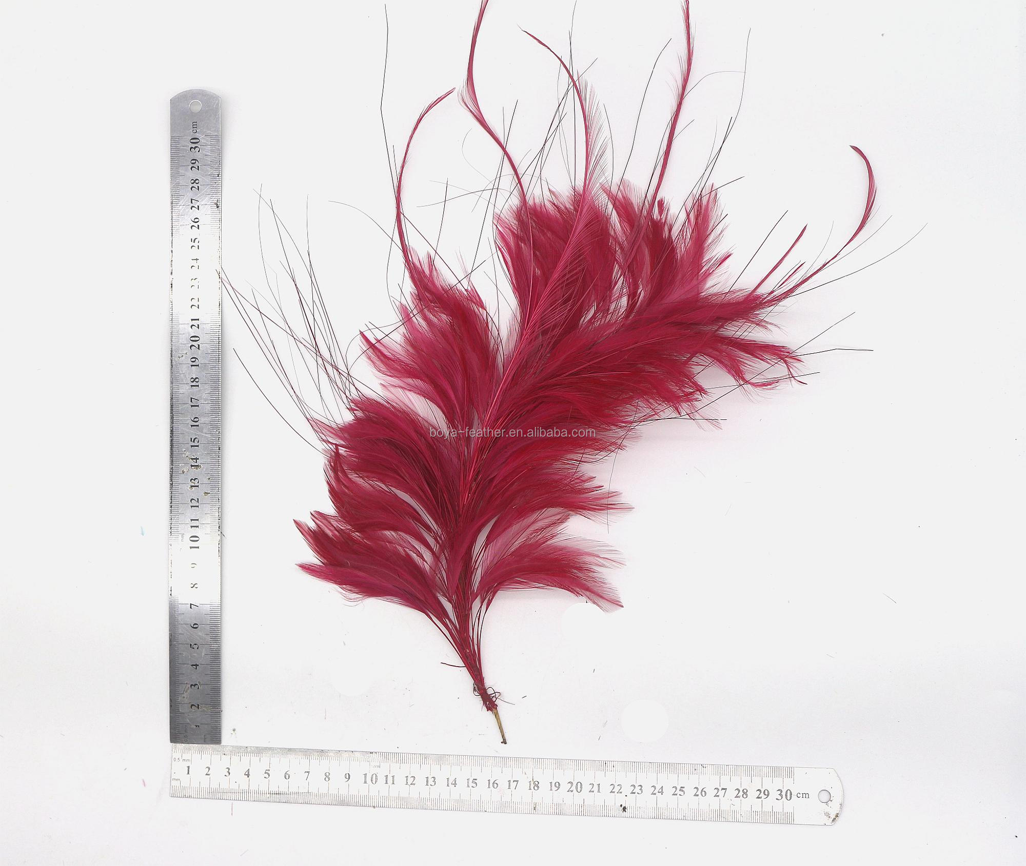 15x30CM Burnt Coque And Hackle Feather Mounts Flower Feather Headwear