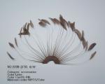 Millinery Supplies Striped Coque Feather Hand Fan 15x15cm Length