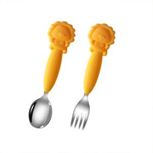 Quality 230C Heat Insulation Silicone Spoon And Fork Eco Friendly For Kids wholesale