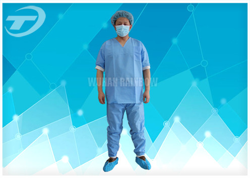 SMS Nonwoven Surgical Medical Scrub Suit / Disposable patient Gowns , CE And ISO