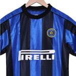 Inter Milan 1999 Retro Home Football Jersey Classic Blue and Black Stripes