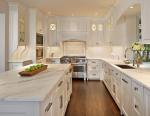 Solid Wood Fitted Carving Kitchen Cabinet Set in American Classic Gray with Flat
