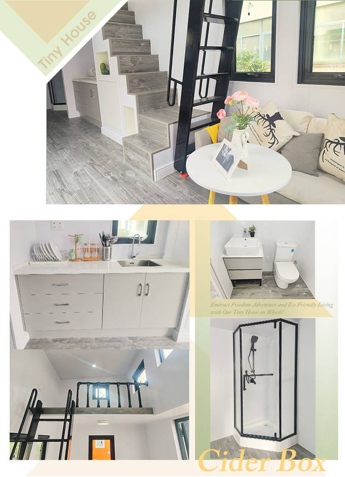 Modular Home Prefabricated Light Steel Structure Tiny House On Wheels With Trailer For Airbnb