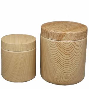 Quality Heat Transferring Plastic Powder Canister Food Wooden Storage Jars 95mm Dia wholesale