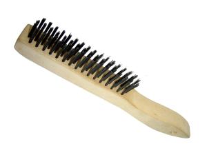 Quality 17 Inch Wire Welding Accessories , Handle Wire Brush With Wooden Handle wholesale