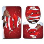 Snowman Christmas Bath Mat Set Anti Skid Restroom Mat Set