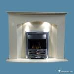 White Marble Fireplace Surround , Marble Tile Fireplace Facing Anti - Scratch