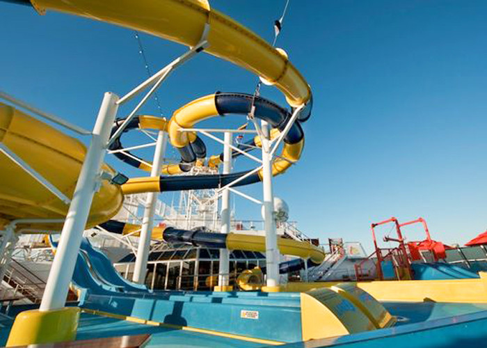 1 Rider Water Park Slide Constructed with Durable Fiberglass and Load 1Rider/Slide