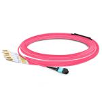 7m (23ft) MTP Female to 4 LC UPC Duplex OM4 50/125 Multimode Fiber Breakout