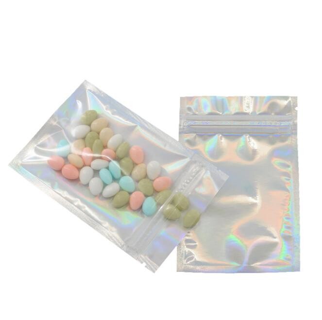 BRC Stand Up Zipper Pouch Food Grade Holographic Film Aluminum Foil Inside