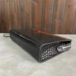 Authentic Crocodile Skin Businessmen Envelop Clutch Wristlets Purse Genuine