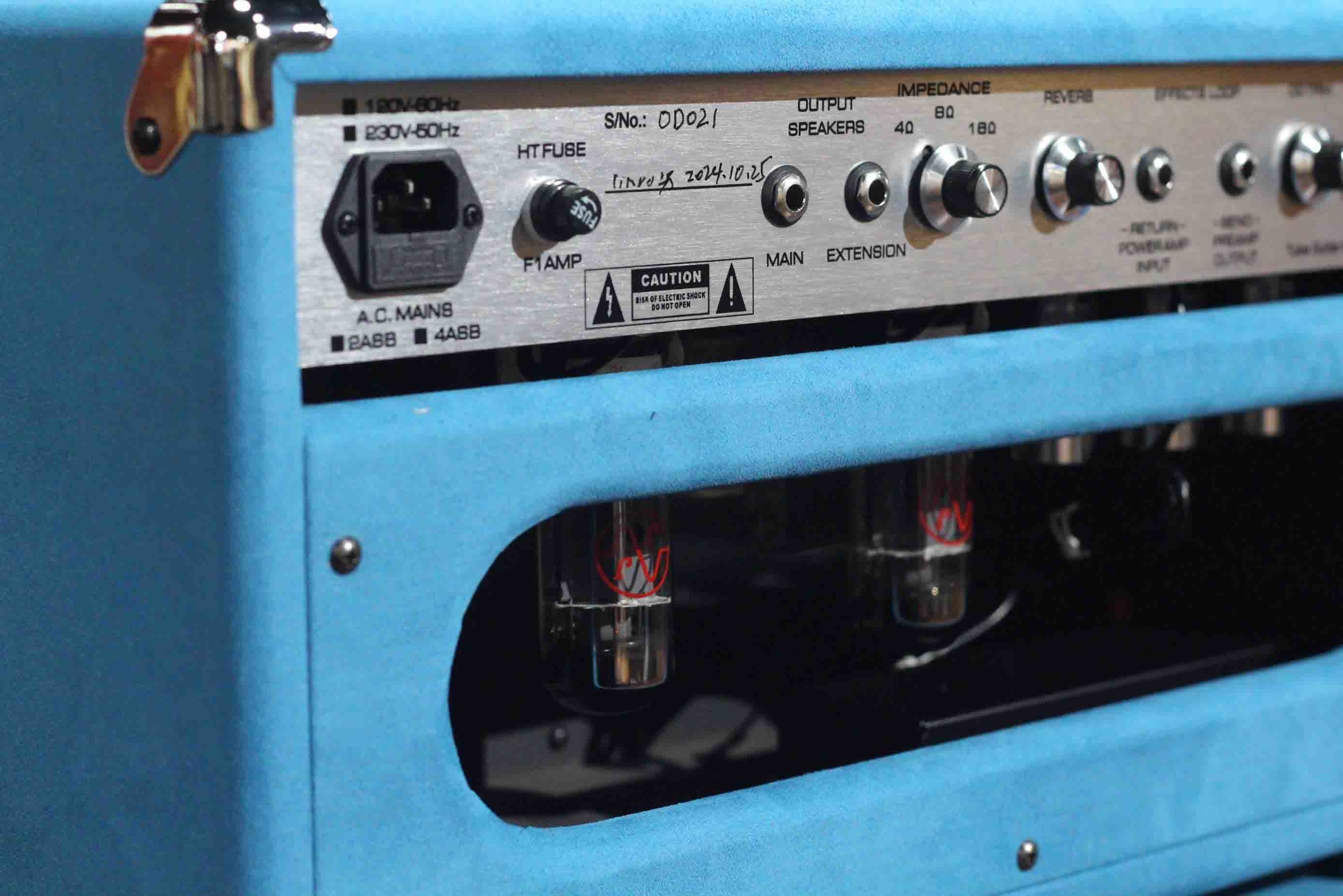 Custom Dumble Clone 2025 Overdrive Reverb 50-Watt Hand-Wired Tube Head-Suede Blue JJ Tubes 50W