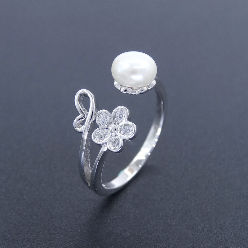 Sample Silver Pearl Ring 925 Sterling / Imperial Crown Natural Pearl Ring Jewelry