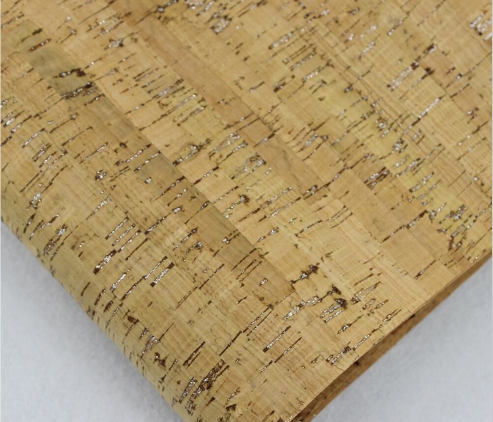 Hot Sale Shiny Silver Fleck Nature Cork Fabric by Yard for Handbag Making