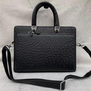 Quality Authentic Real Ostrich Skin Men's Large Briefcase Laptop Purse Bag Genuine Exotic Leather Male Working Portfolio Handbag wholesale