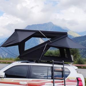 Quality Aluminum Hard Shell Black 3 Person Rooftop Tent With CE Certification wholesale