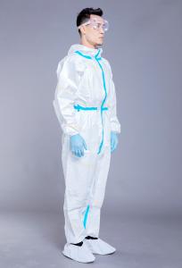 Quality ISO PP SF 65g White Disposable Coveralls With Hood wholesale