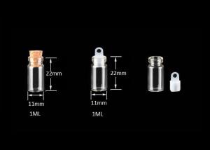 Quality 11mm Small Mini Glass Bottles Jars with Cork Stoppers for Art Crafts and Decorations wholesale