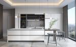 Assemble Custom L Shaped Lacquer White Shaker Kitchen Cabinets