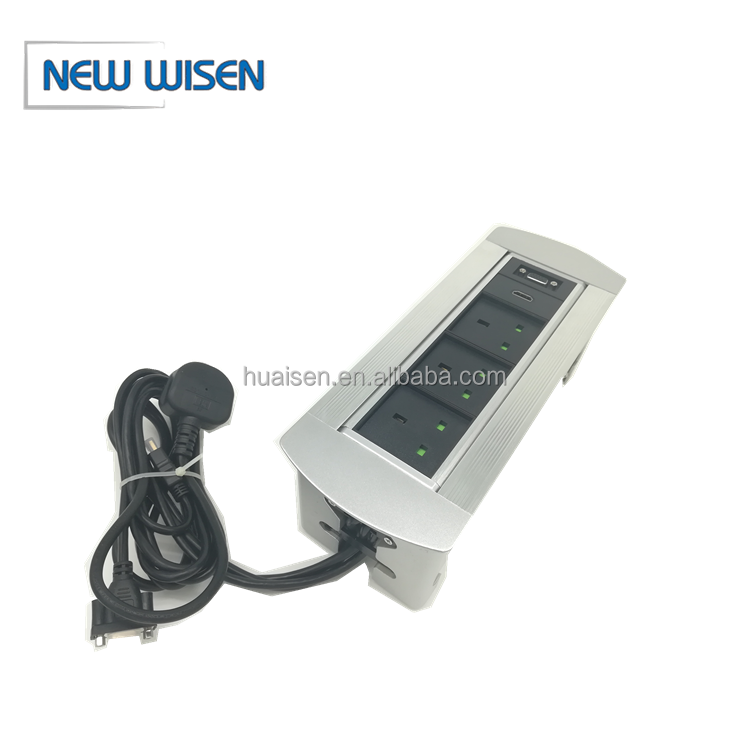 Flip Up Meeting Conference Table Switch Socket Box USB VGA RJ45