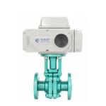 FEP Stainless Steel V Type Fluorine Electric Ball Valve With Flange Connection