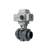 Electric 2 Inch Plastic Ball Valve PVC Chemical Resistant Straight Through Type