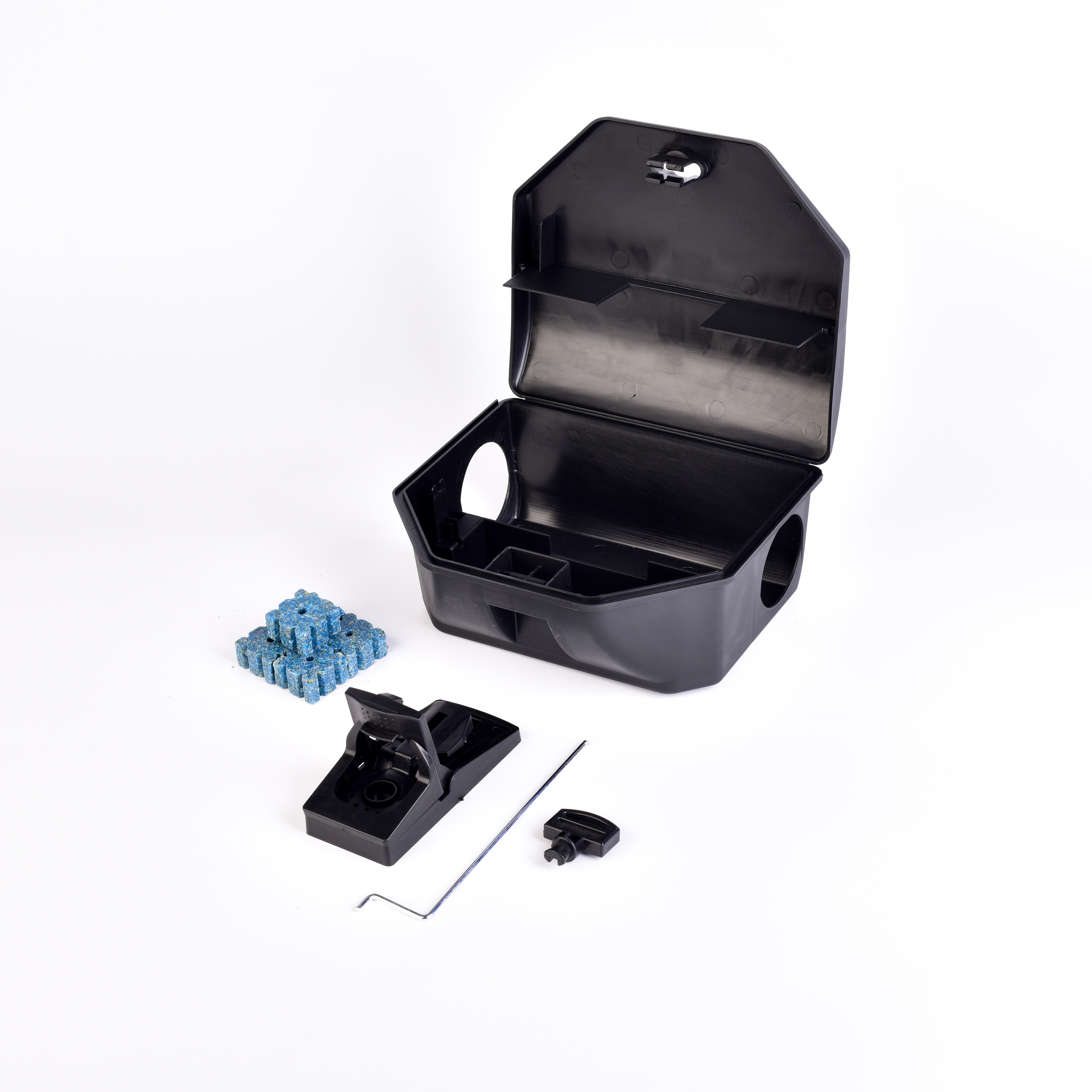 Multi-functional Plastic Box Lockable Rat Mice Mouse Trap Bait Station With Space for Spring Trap And Bait 262g
