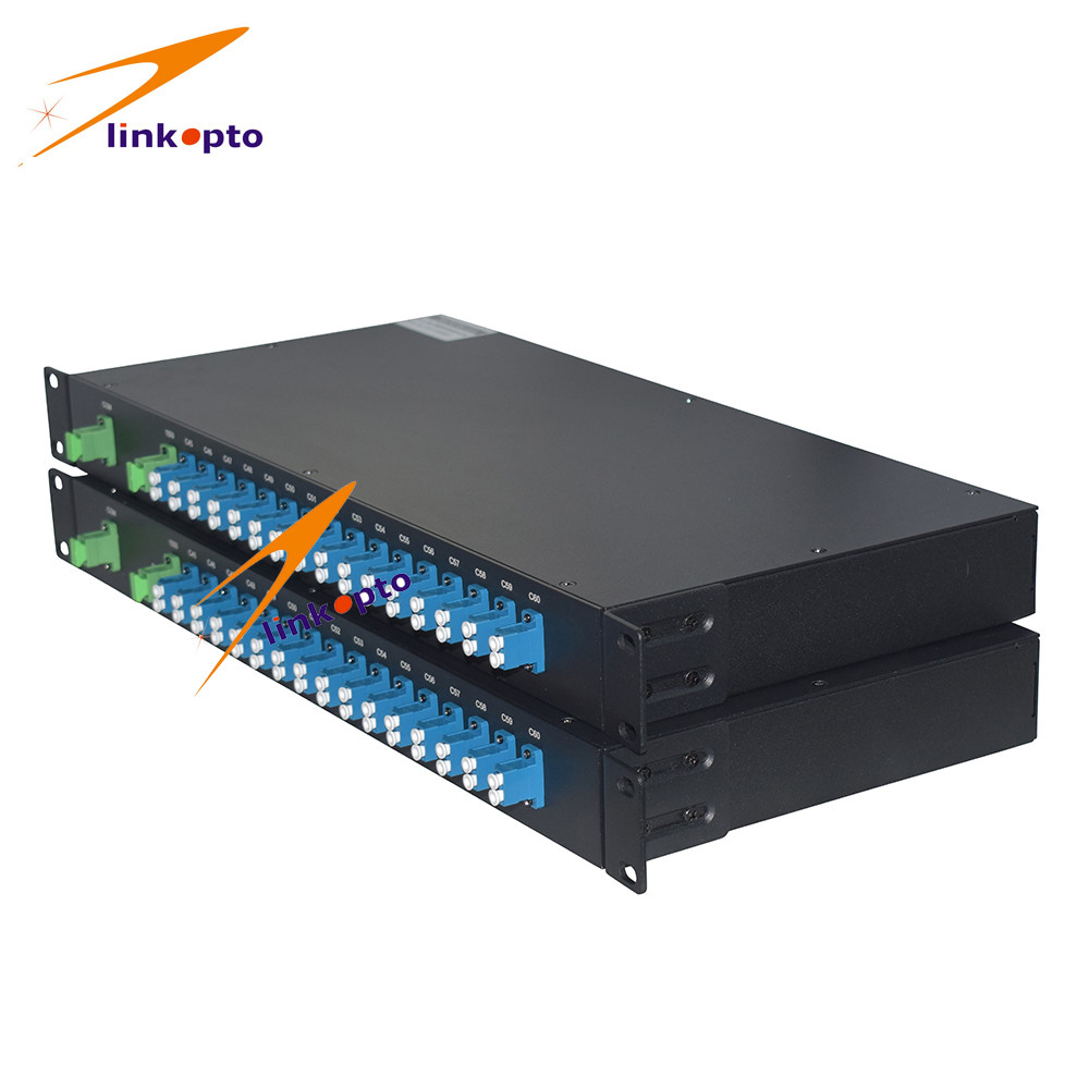 1RU Rackmount 24 Channel DWDM Mux Demux Low Insertion Loss With LC / UPC Connectors