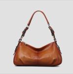 Womens Bags Genuine Leather Brown Hobos Shoulder Bags Soft Travel Bags