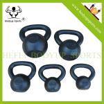 Black Painting Cast Iron Kettlebell , Exercise Equipment Kettlebells For Man And