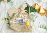 PU Leather Stitch PVC Clear Tote Bag Strong Bearing Capacity For Shopping / Pet