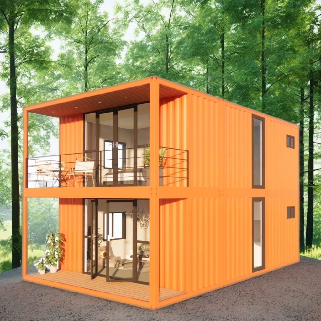 Customizable Double-Story Container House for Seaside Vacation Fireproof Prefabricated Forest Villa Resort Sizes 20ft 40ft