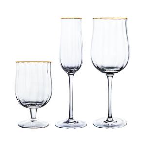 Quality Colorful Tulip Gold Rim Champagne Glasses 145ml Electroplating wholesale