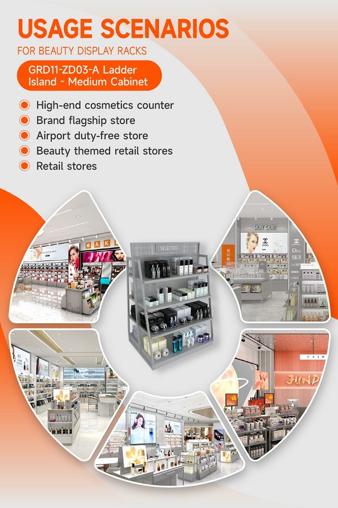 GDR11-ZD03-A Mall Boutique Display with LED Light Strips and T-Pillars and Power Tracks for Retail Stores