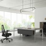 Modern 4-person Office Furniture Table With Front Baffle For Privacy