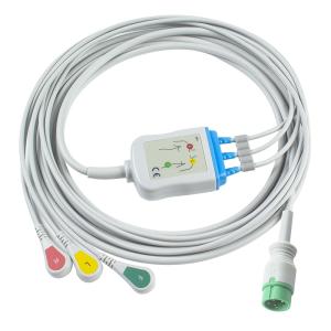 Quality Zoll one-piece ECG Cable and leadwires 6Pin ECG cable 3channel EKG Cable wholesale